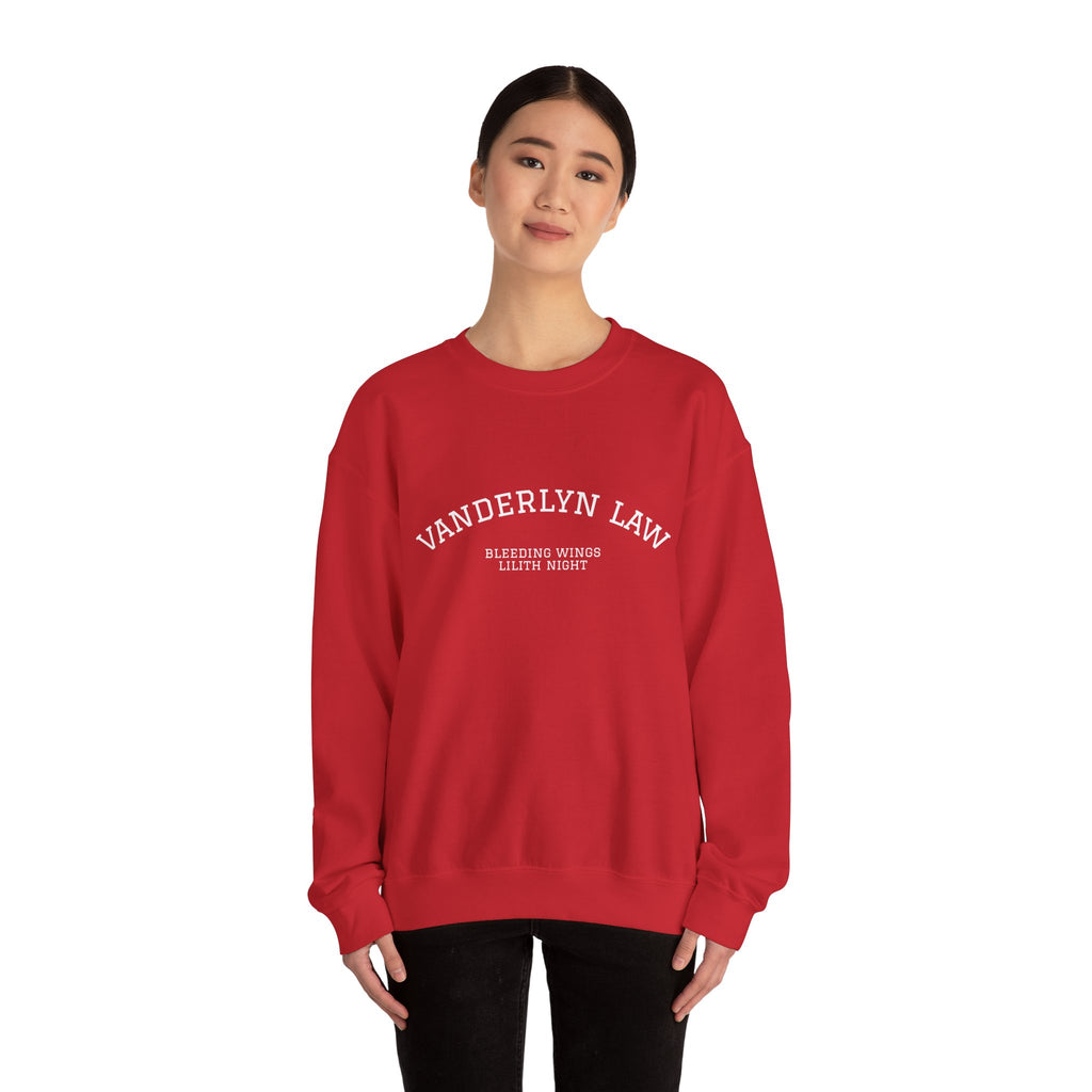 Vanderlyn Law Crewneck Sweatshirt – Minimal Arch Logo Cozy Pullover