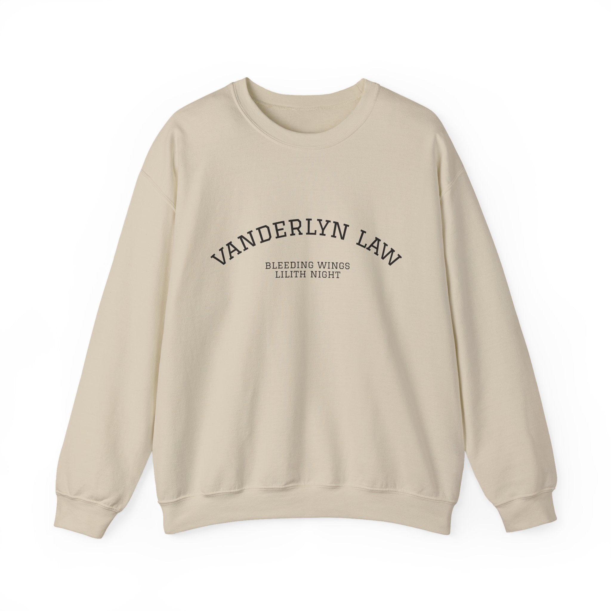 Vanderlyn Law Crewneck Sweatshirt – Minimal Arch Logo Cozy Pullover