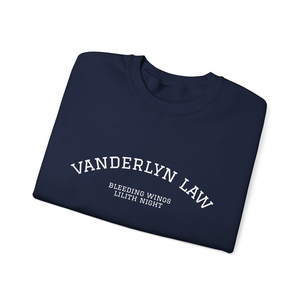 Vanderlyn Law Crewneck Sweatshirt – Minimal Arch Logo Cozy Pullover