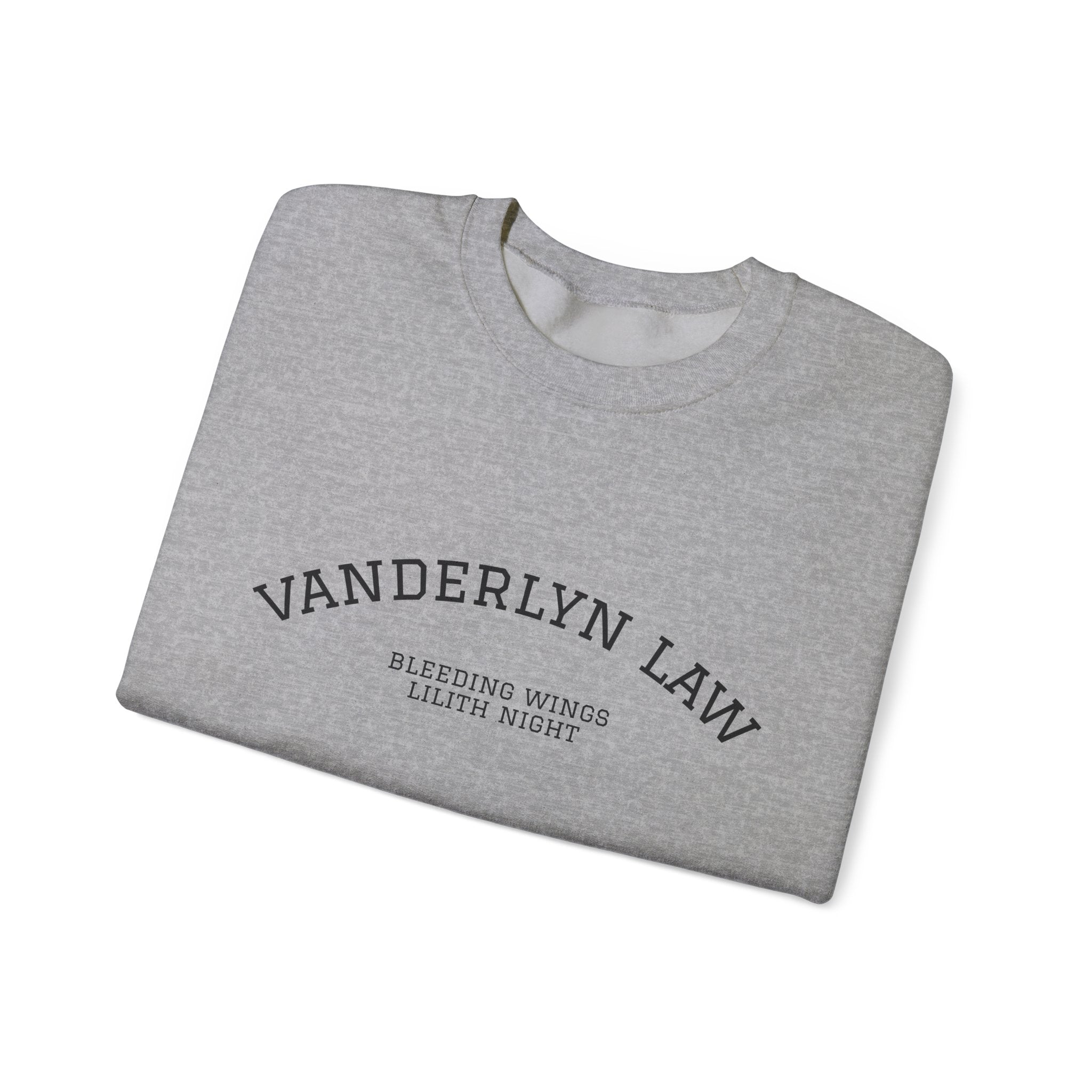 Vanderlyn Law Crewneck Sweatshirt – Minimal Arch Logo Cozy Pullover