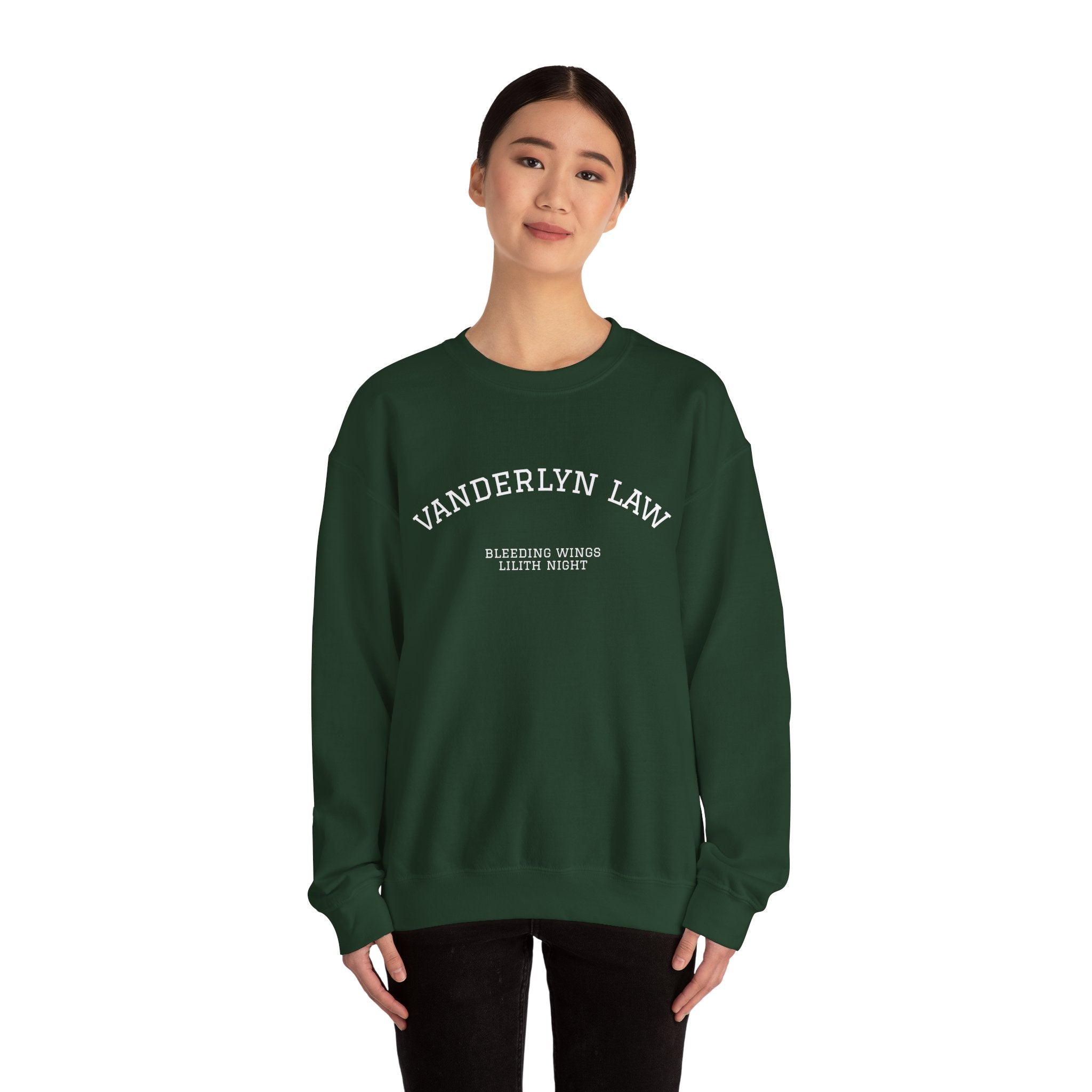 Vanderlyn Law Crewneck Sweatshirt – Minimal Arch Logo Cozy Pullover