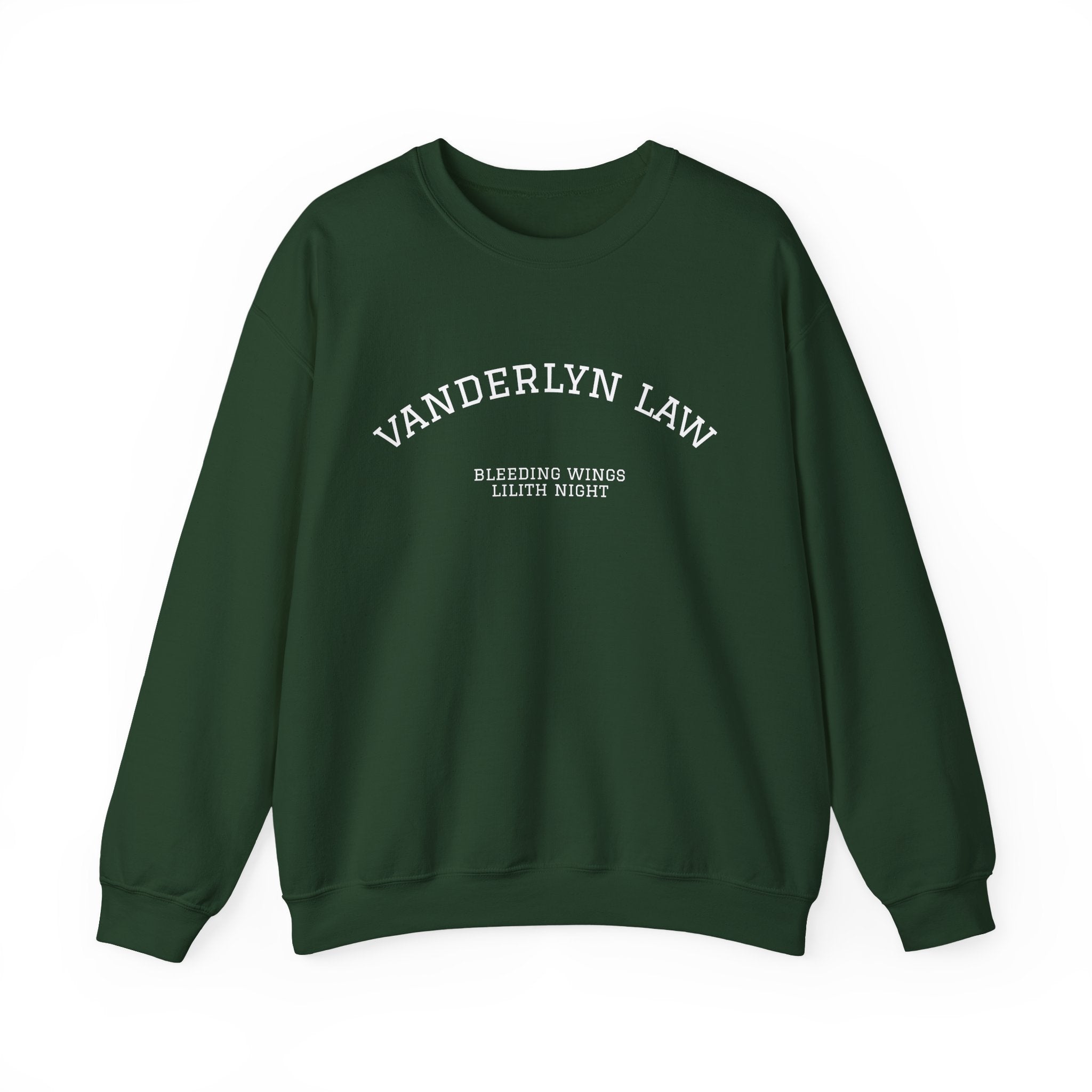 Vanderlyn Law Crewneck Sweatshirt – Minimal Arch Logo Cozy Pullover