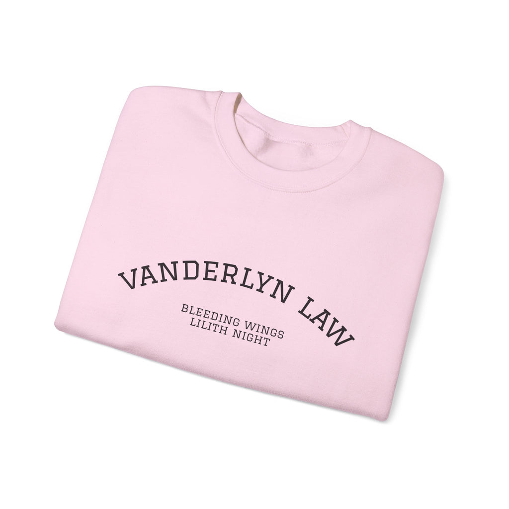 Vanderlyn Law Crewneck Sweatshirt – Minimal Arch Logo Cozy Pullover