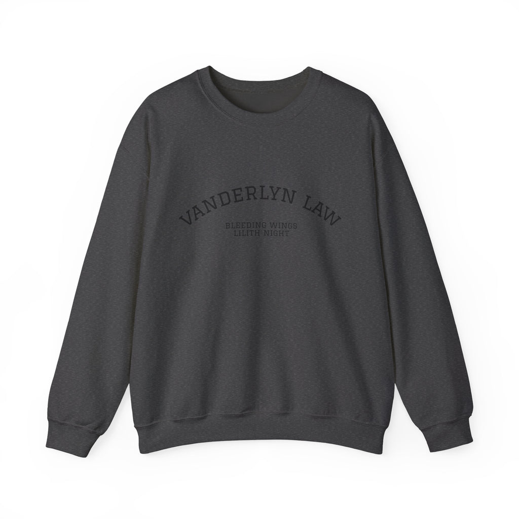 Vanderlyn Law Crewneck Sweatshirt – Minimal Arch Logo Cozy Pullover