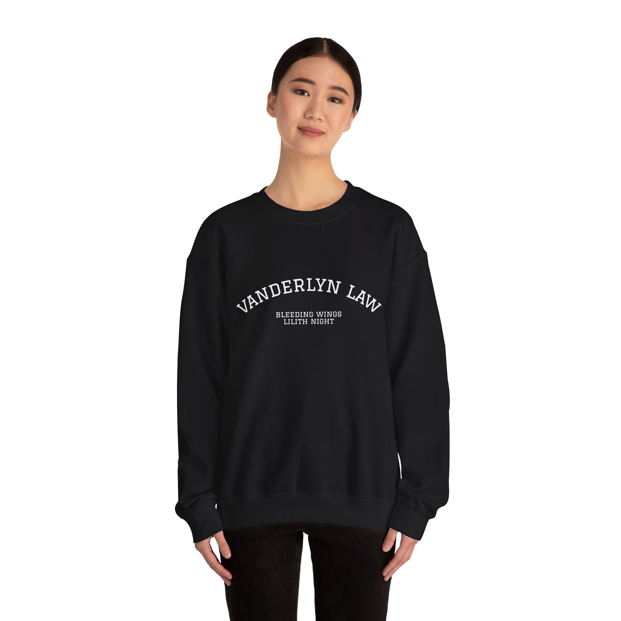 Vanderlyn Law Crewneck Sweatshirt – Minimal Arch Logo Cozy Pullover