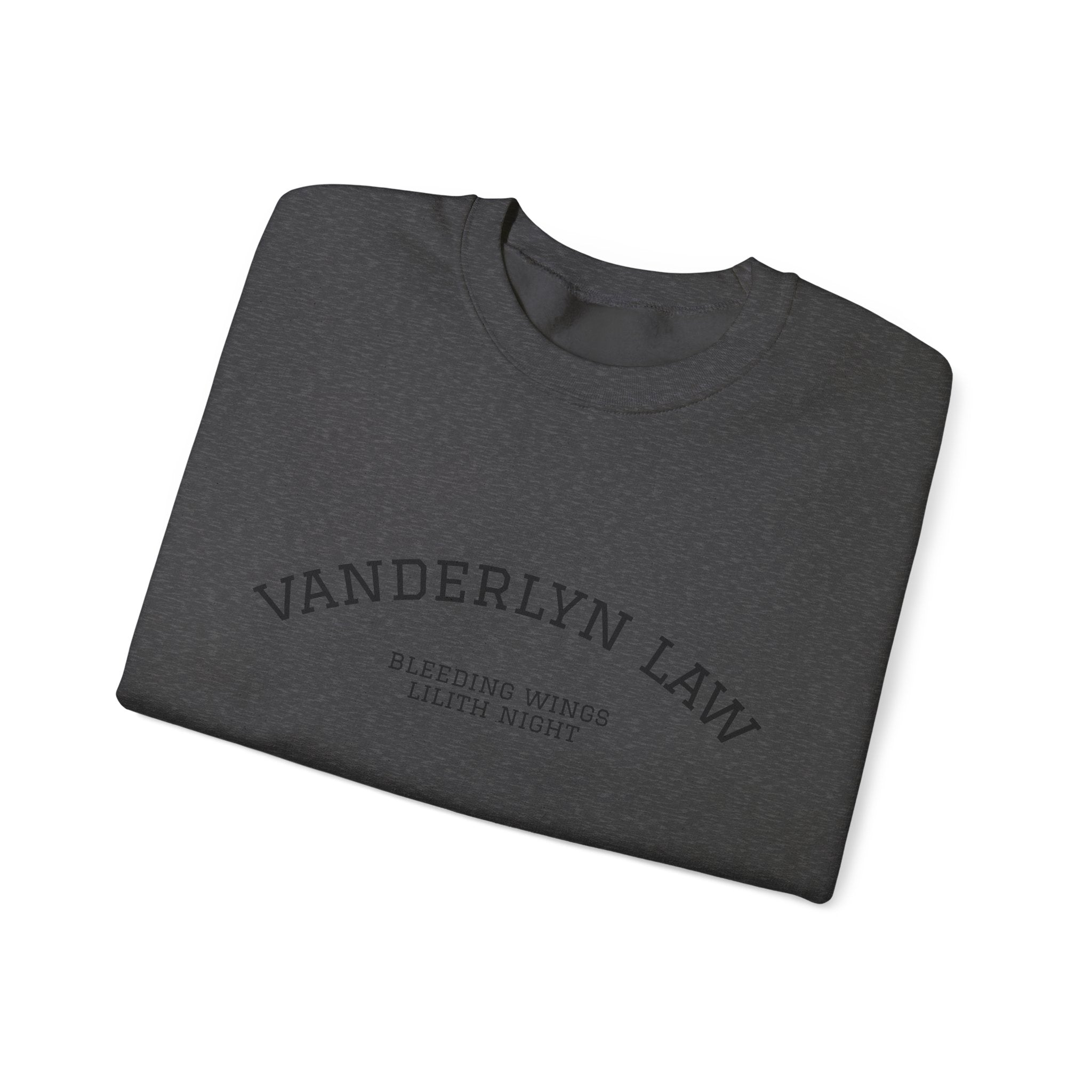 Vanderlyn Law Crewneck Sweatshirt – Minimal Arch Logo Cozy Pullover