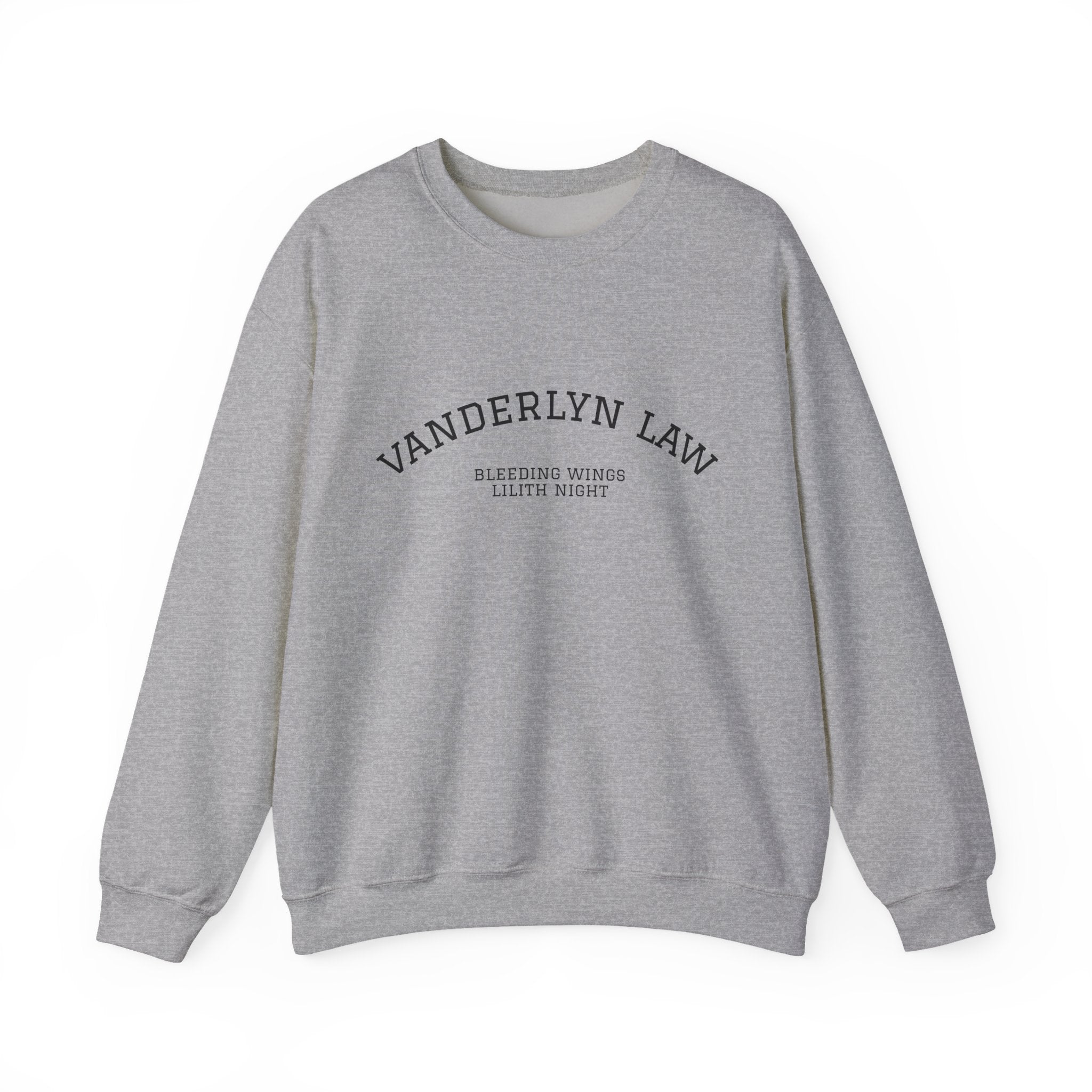 Vanderlyn Law Crewneck Sweatshirt – Minimal Arch Logo Cozy Pullover