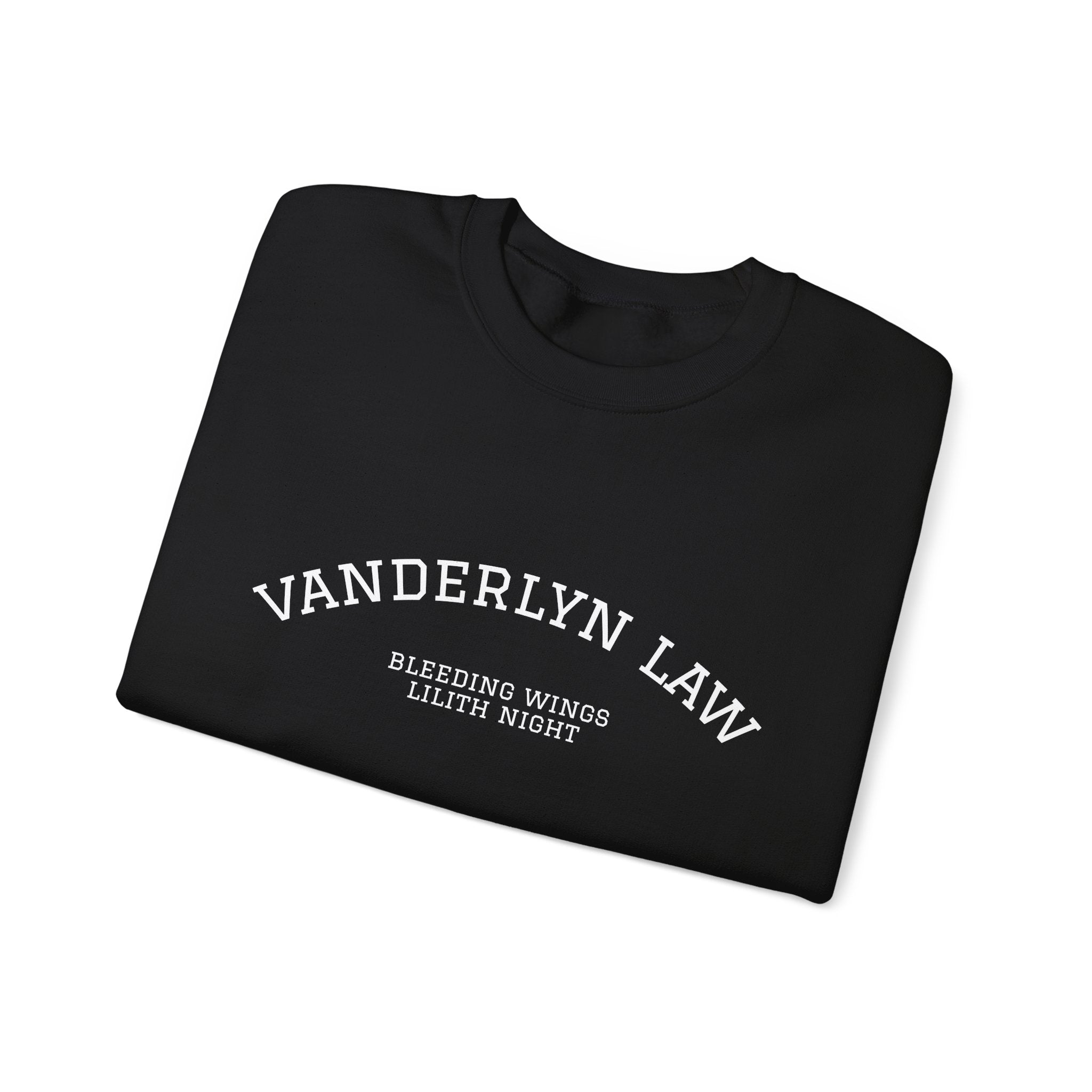 Vanderlyn Law Crewneck Sweatshirt – Minimal Arch Logo Cozy Pullover