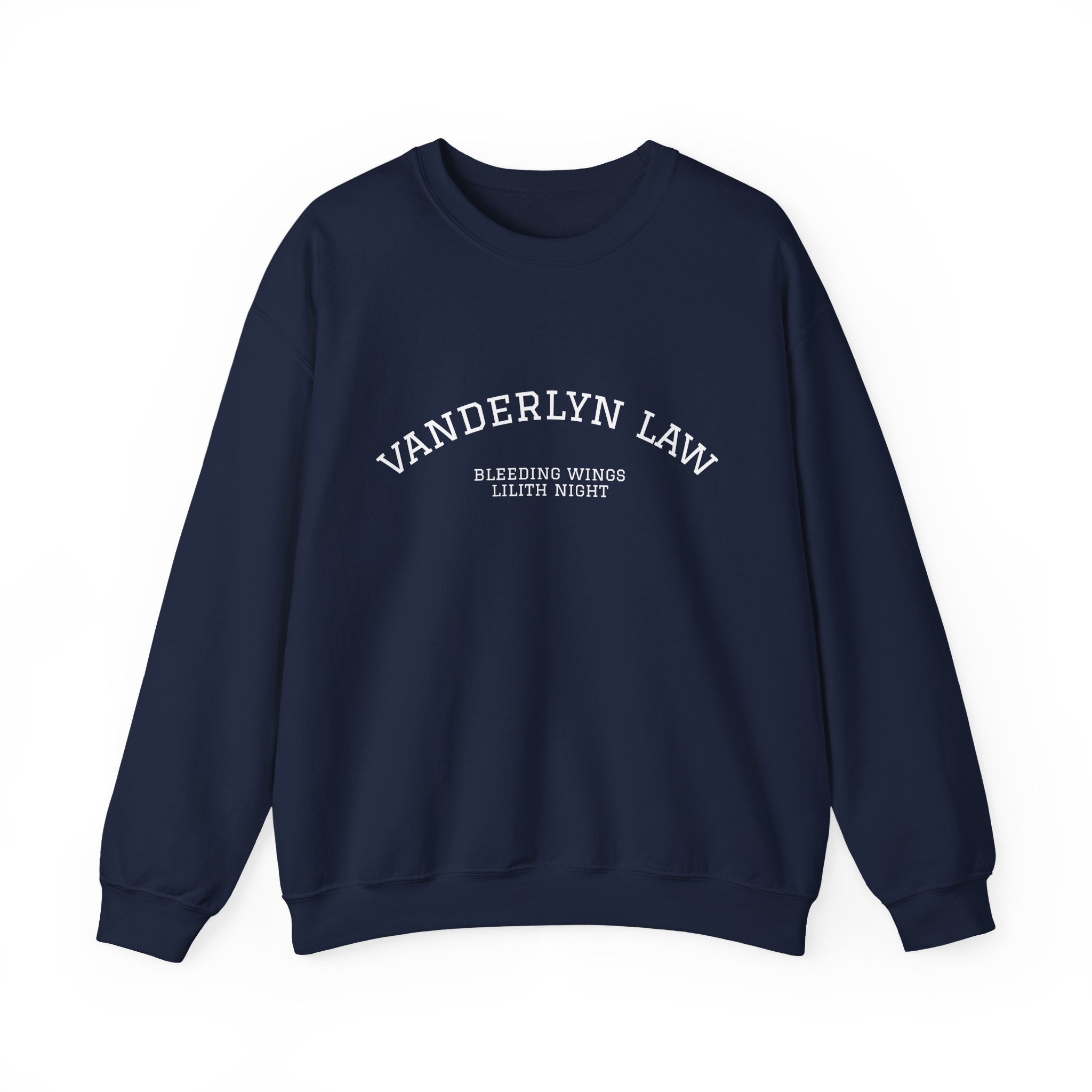 Vanderlyn Law Crewneck Sweatshirt – Minimal Arch Logo Cozy Pullover