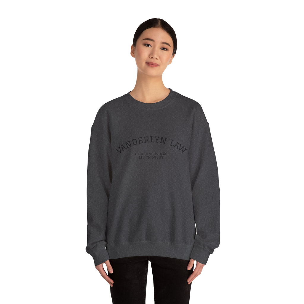 Vanderlyn Law Crewneck Sweatshirt – Minimal Arch Logo Cozy Pullover