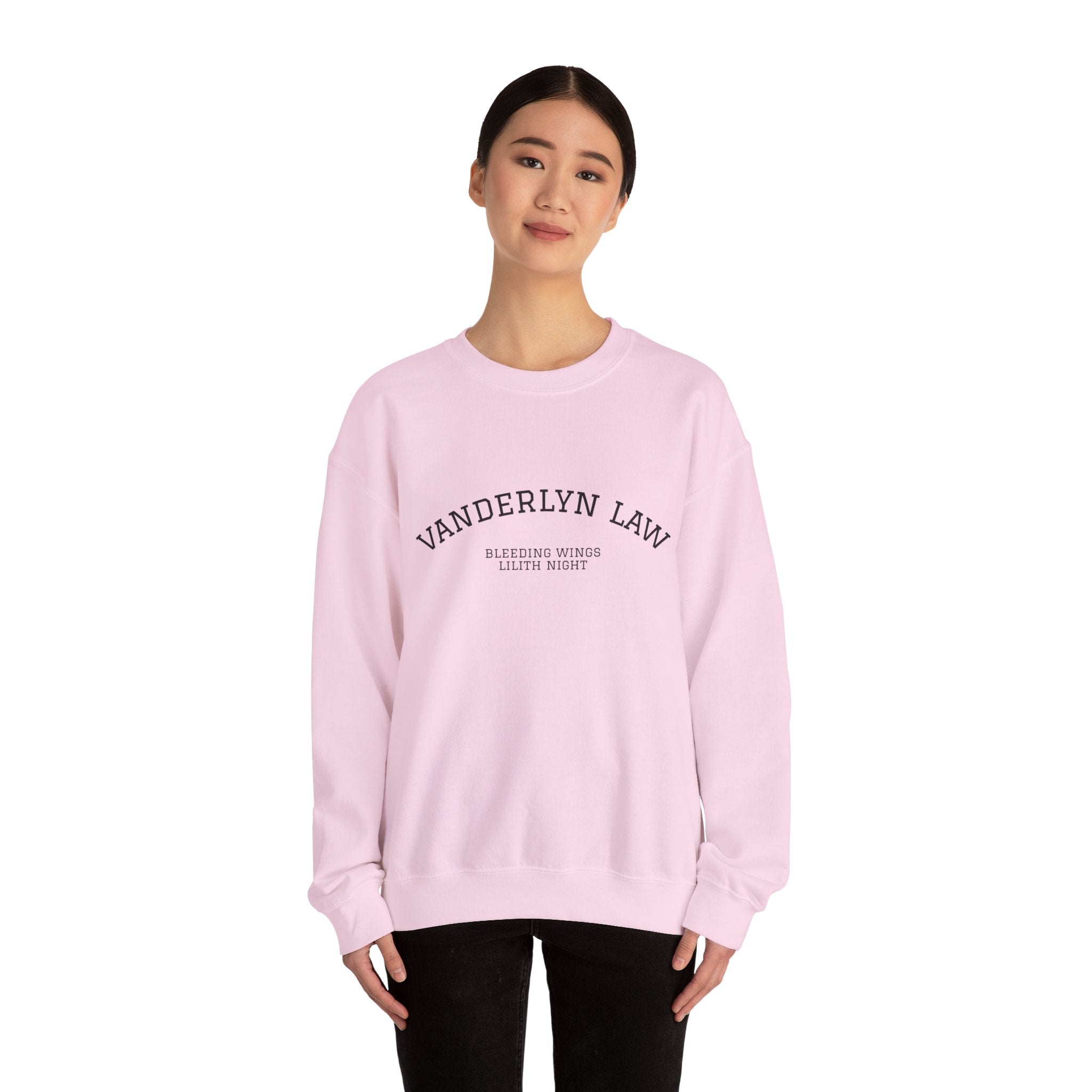 Vanderlyn Law Crewneck Sweatshirt – Minimal Arch Logo Cozy Pullover