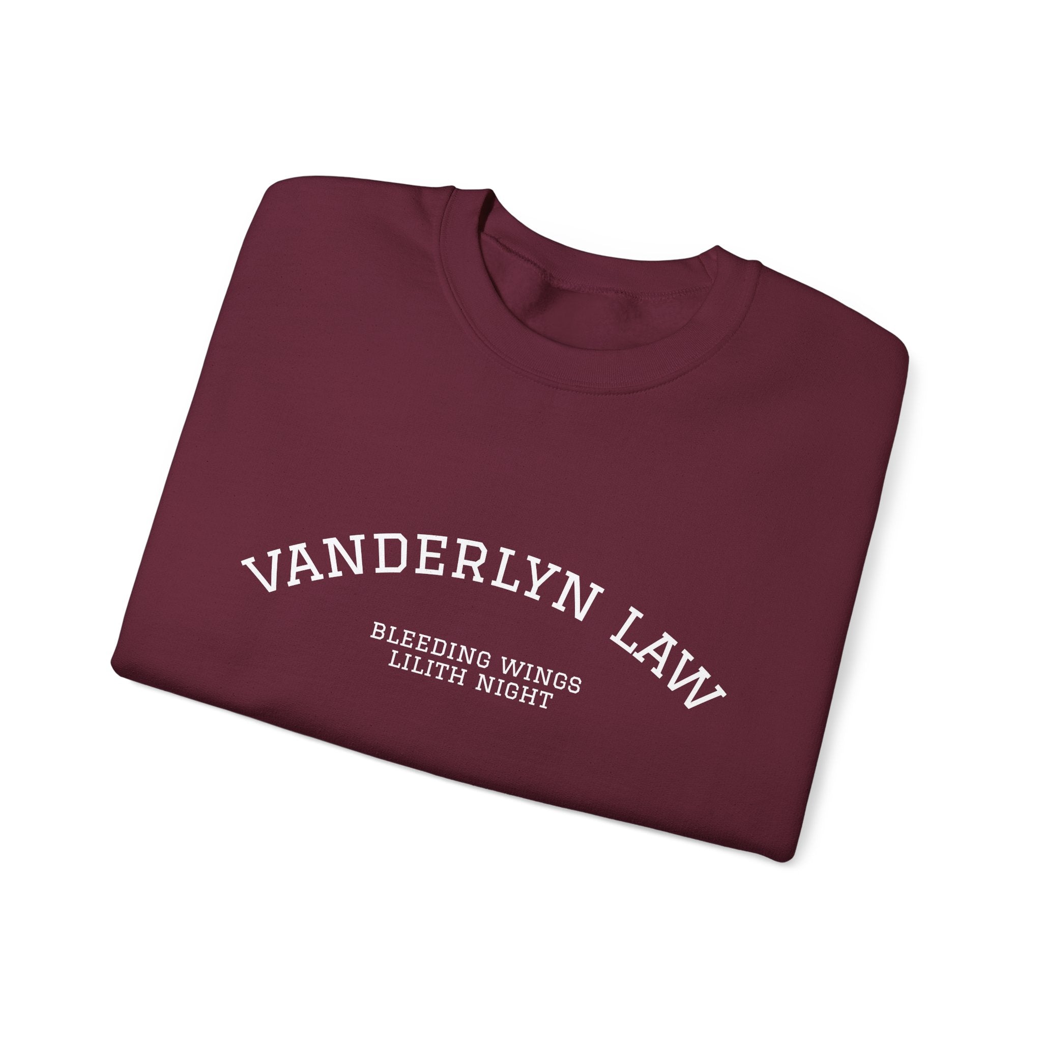Vanderlyn Law Crewneck Sweatshirt – Minimal Arch Logo Cozy Pullover