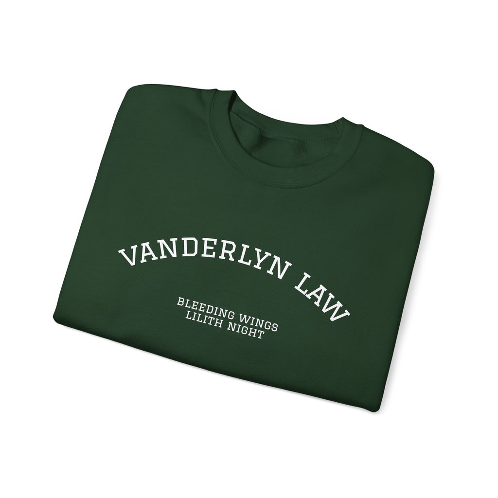 Vanderlyn Law Crewneck Sweatshirt – Minimal Arch Logo Cozy Pullover
