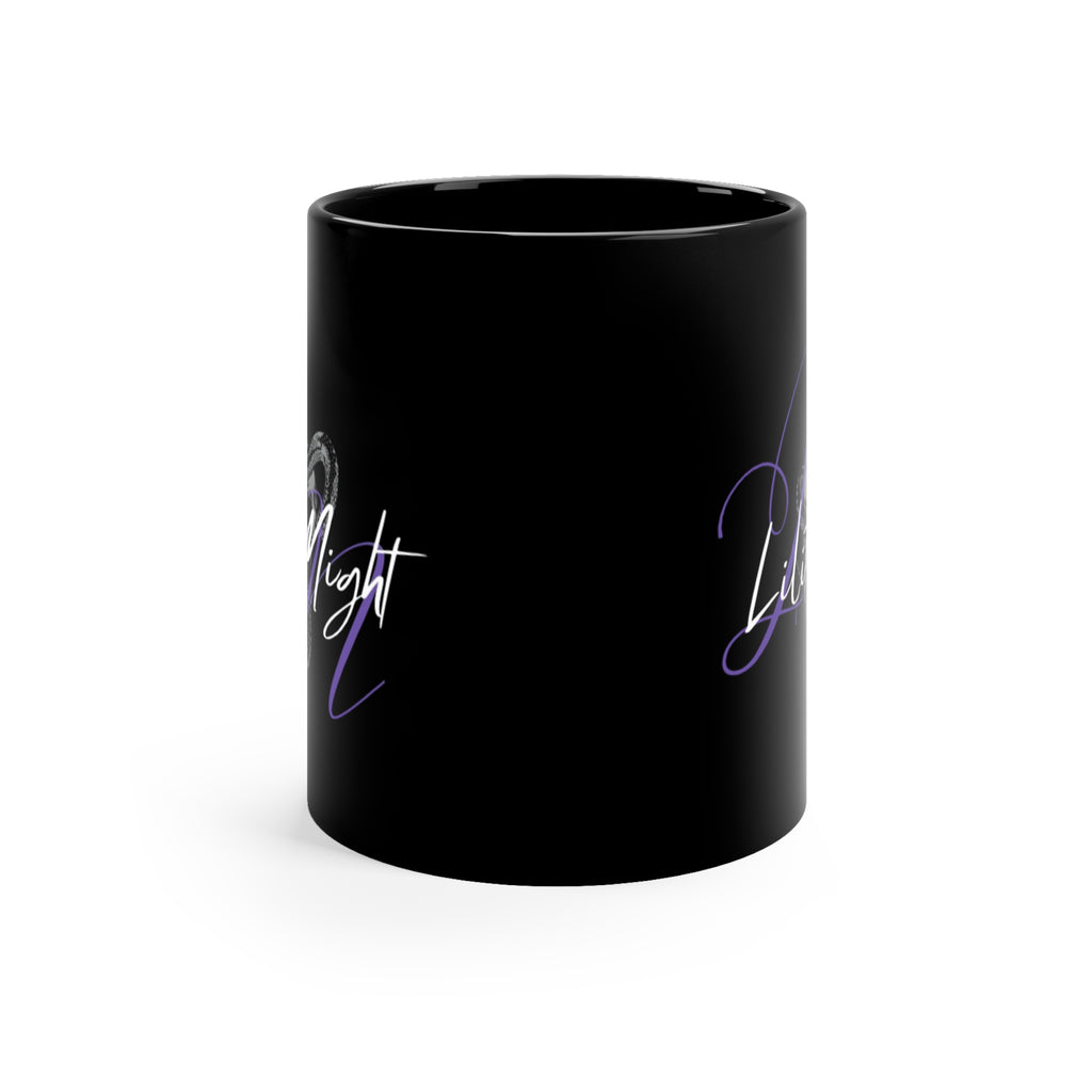 'Lilith Night' Black 11oz Coffee Mug with Gothic Neon Script