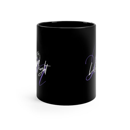 'Lilith Night' Black 11oz Coffee Mug with Gothic Neon Script