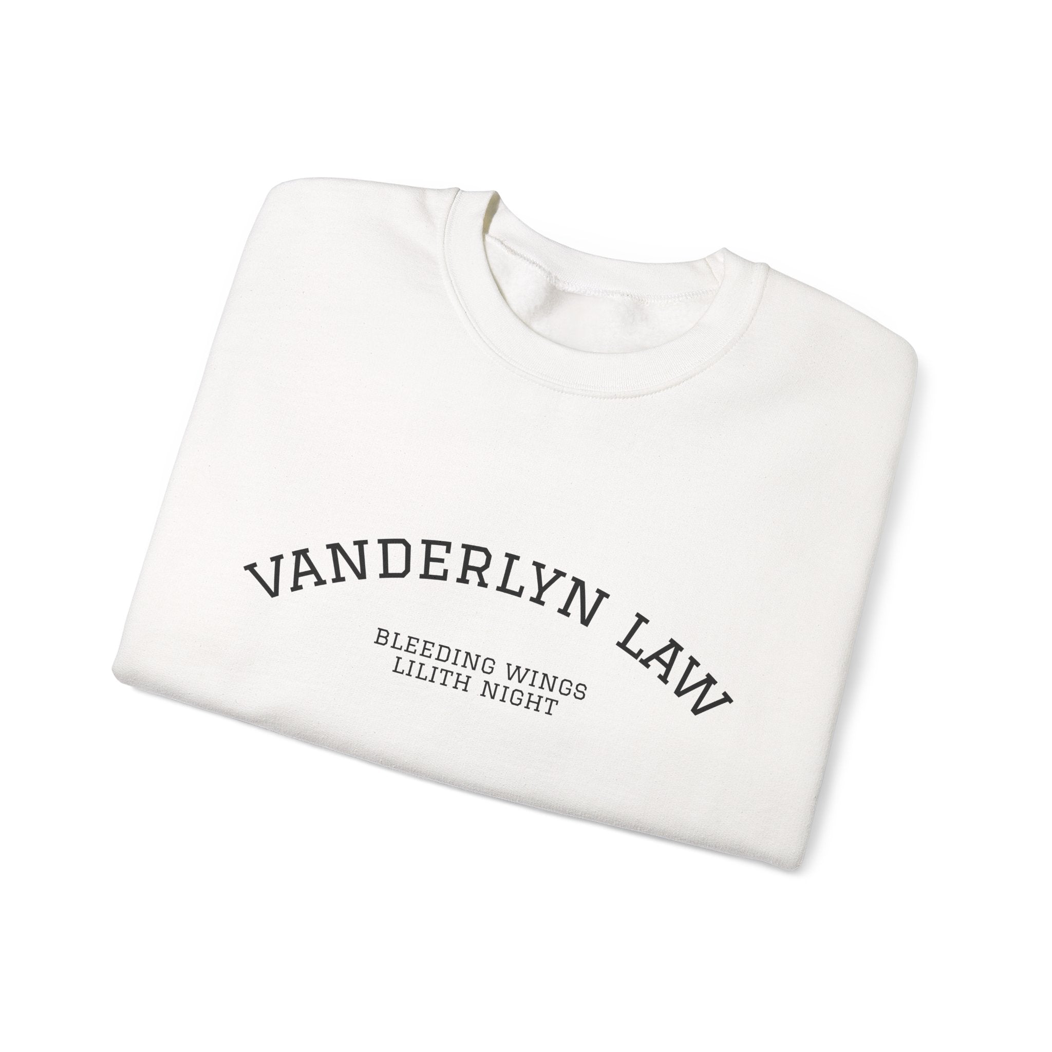 Vanderlyn Law Crewneck Sweatshirt – Minimal Arch Logo Cozy Pullover
