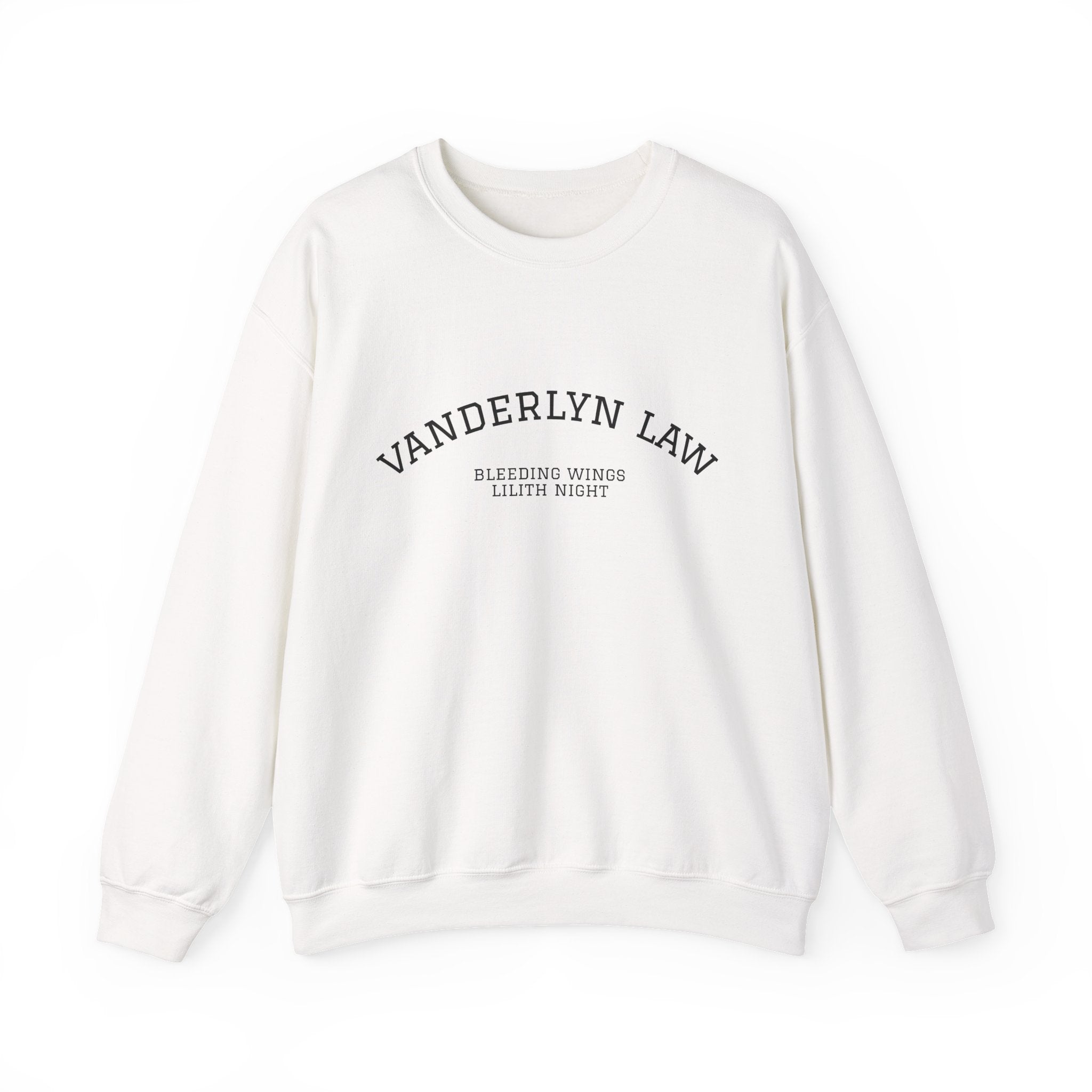Vanderlyn Law Crewneck Sweatshirt – Minimal Arch Logo Cozy Pullover